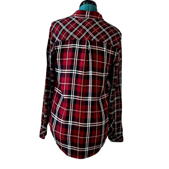 Rails Liza Wine Black White Plaid Button Down Soft Flannel Women’s Small - Picture 2 of 5